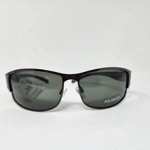 Dockers Gunmetal Medium Rectangle Polarized Sunglasses With Plastic Temple Men